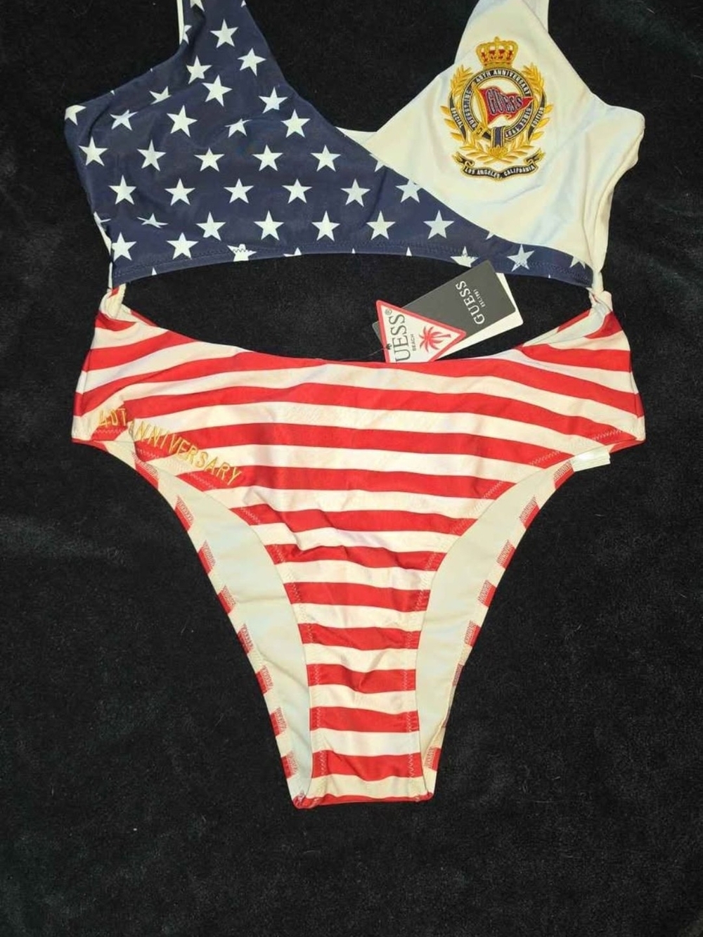 GUESS Red, White & Blue Flag Bikini Set
